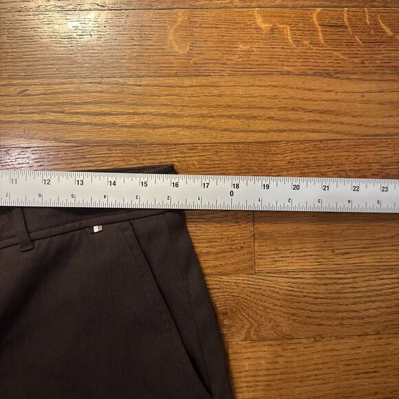 HUGO BOSS Womens Tapika Ankle Trousers Size 12 Dark Brown Stretch Cotton - Picture 10 of 16